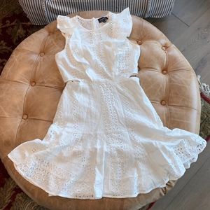 Bardot White Eyelet Dress Size 6/S